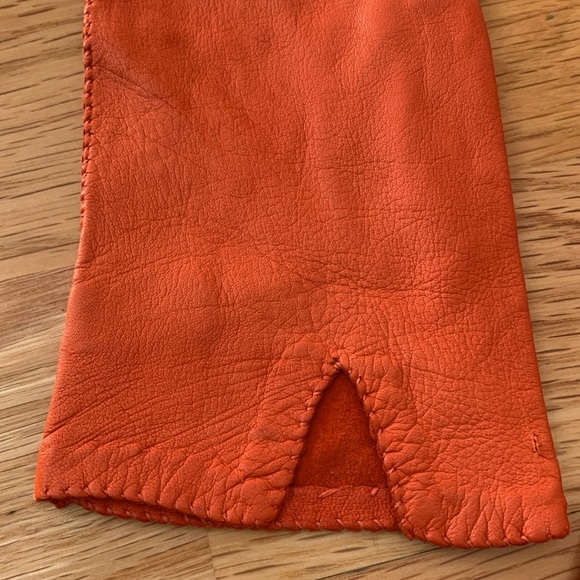 🎃VTG Leather gloves 📍FIRM📍Pumpkin Halloween - Picture 4 of 16